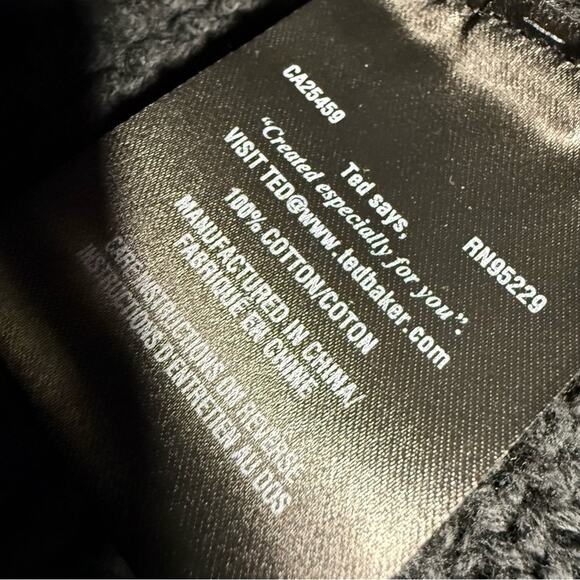 Ted Baker London black heavy cable knit sweater jacket size 2 - Picture 7 of 8